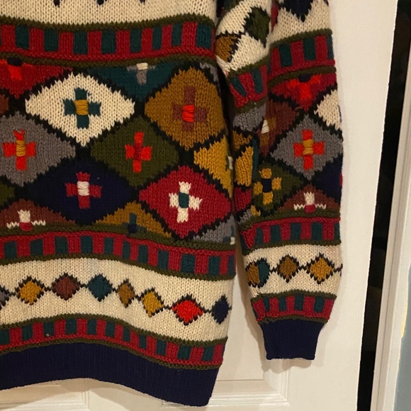 Vintage Wool Colorful Geometric Pattern Sweater - Picture 7 of 13